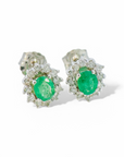 Aros Esmeraldas Halo brillantes 0,28 ct