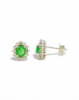 Aros Esmeraldas Halo brillantes 0,28 ct