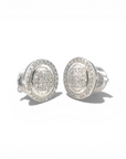 Aros stud redondos diamantes halo 0,25 ct plata 925