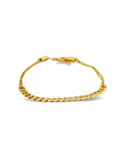 Pulsera eslabón cubano y cadena ajustable 18 K