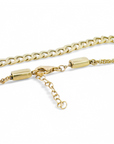 Pulsera eslabón cubano y cadena ajustable 18 K