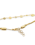Pulsera bolitas planas y topacios oro 18K