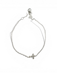 Pulsera eslabones con cruz diamantes en bisel 0,05 ct plata 925