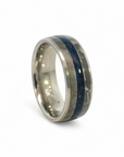 Anillo Hombre de acero, meteorito y banda de lapislázu