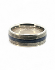 Anillo Hombre de acero, meteorito y banda de lapislázu