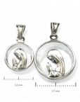 Medalla Virgen Orando Redonda Cristal Plata 925