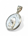 Medalla Virgen Orando Redonda Cristal Plata 925