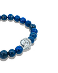Pulsera Lapis Lazuli con Buda en Acero