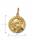 Medalla San Bernardo 17 mm Oro 18K