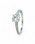 Anillo Solitario Diamante Laboratorio 1 ct y brillantes en argolla