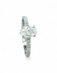 Anillo Solitario Diamante Laboratorio oval 1,02 ct y brillantes en argolla