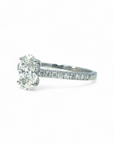 Anillo Solitario Diamante Laboratorio oval 1,02 ct y brillantes en argolla