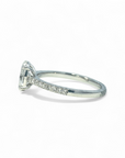 Anillo Solitario Diamante Laboratorio oval 1,02 ct y brillantes en argolla