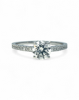 Anillo Solitario Diamante Laboratorio 1 ct y brillantes en argolla