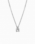 Collar Punto de Luz Diamante 0,03 ct en Grifa Oro Blanco 18K