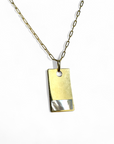 Collar largo eslabones y colgante con madre perla