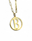 Collar de eslabones mini con medalla mediana letra"B"