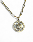 Collar eslabones con Colgante de oro y Nácar