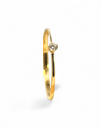 Anillo Solitario Oro Amarillo y Diamante
