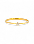 Anillo Solitario Oro Amarillo y Diamante