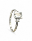 Anillo Topacio Blanco y Diamantes