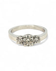 A pedido - Anillo Tricillo Diamantes naturales y argolla lisa de platino