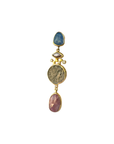Aros Colgantes con piedras naturales en plata enchape oro 22K