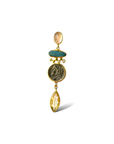 Aros Colgantes con piedras naturales en plata enchape oro 22K