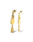 Aros Colgantes con piedras naturales en plata enchape oro 22K