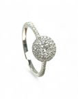 Anillo Solitario Diamante Princess Doble Halo