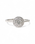 Anillo Solitario Diamante Princess Doble Halo