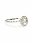 Anillo Solitario Diamante Princess Doble Halo