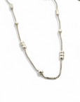 Collar cadena veneciana plata con trio de bolitas alternadas