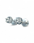 Aros puntos luz zafiros blancos en oro blanco 18K