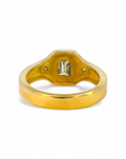 Anillo AMAR Mónica Diamante Central corte esmeralda Oro 14K