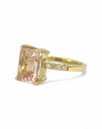 Anillo Solitario Morganita 3,45 cts y diamantes