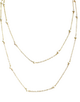Collar de perlas en cadena de plata 925 bañada en oro