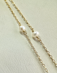 Collar de perlas en cadena de plata 925 bañada en oro