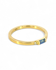 Anillo Solitario Zafiro Carré y brillantes