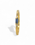 Anillo Solitario Zafiro Carré y brillantes