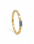 Anillo Solitario Zafiro Carré y brillantes
