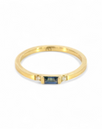 Anillo Solitario Zafiro Carré y brillantes