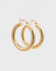 Aros argollas redondas tubulares 5 mm de oro amarillo 14K