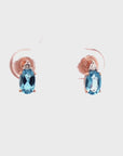Aros Topacio Azul y Diamantes 0,06 Ct