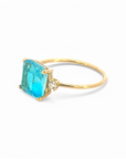 Anillo Solitario Topacio Swiss Blue Oro 18K