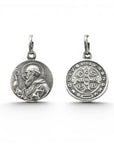 Escapulario de Plata Envejecida San Benito Plata (14 mm)