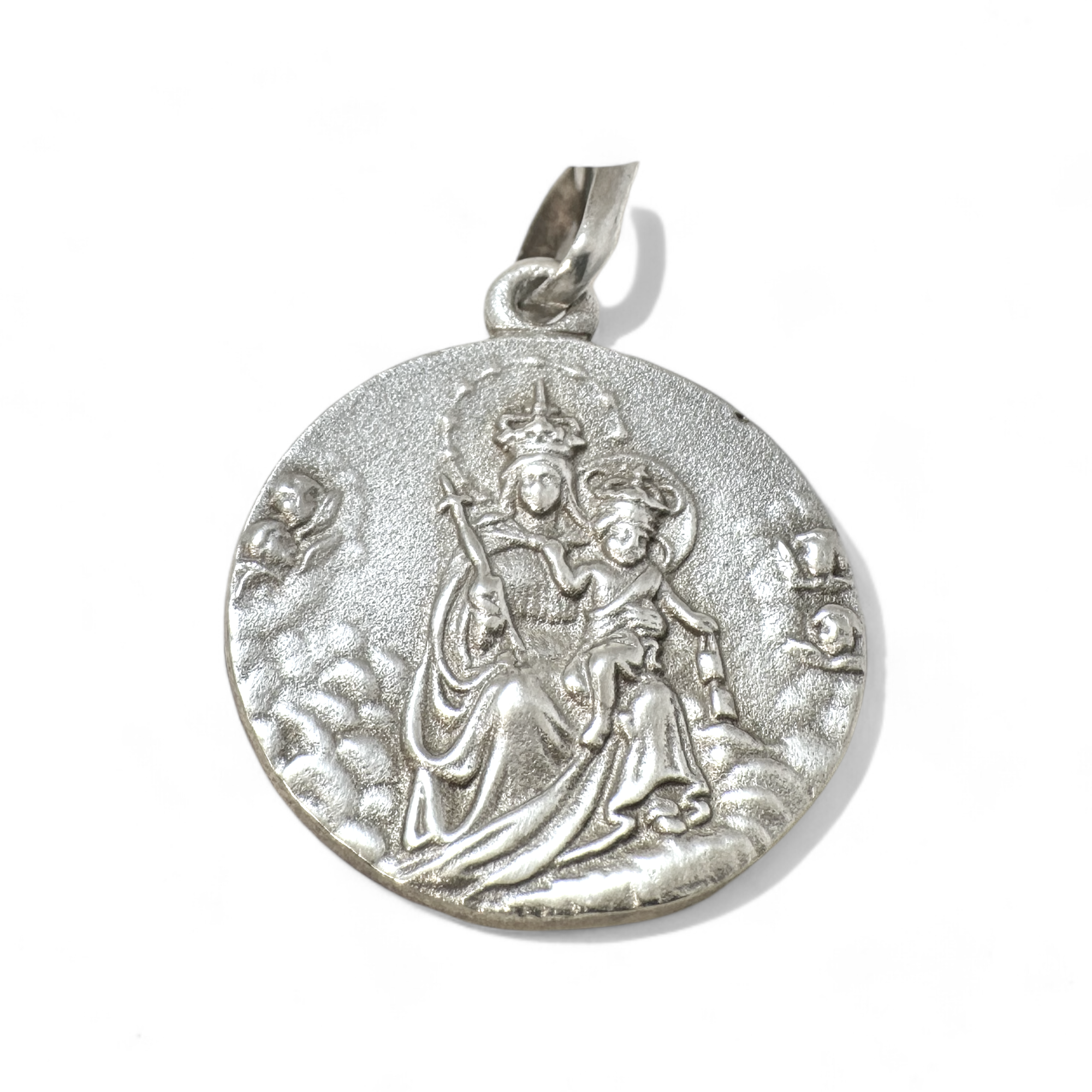 Medalla Escapulario Redondo 25mm Plata 925