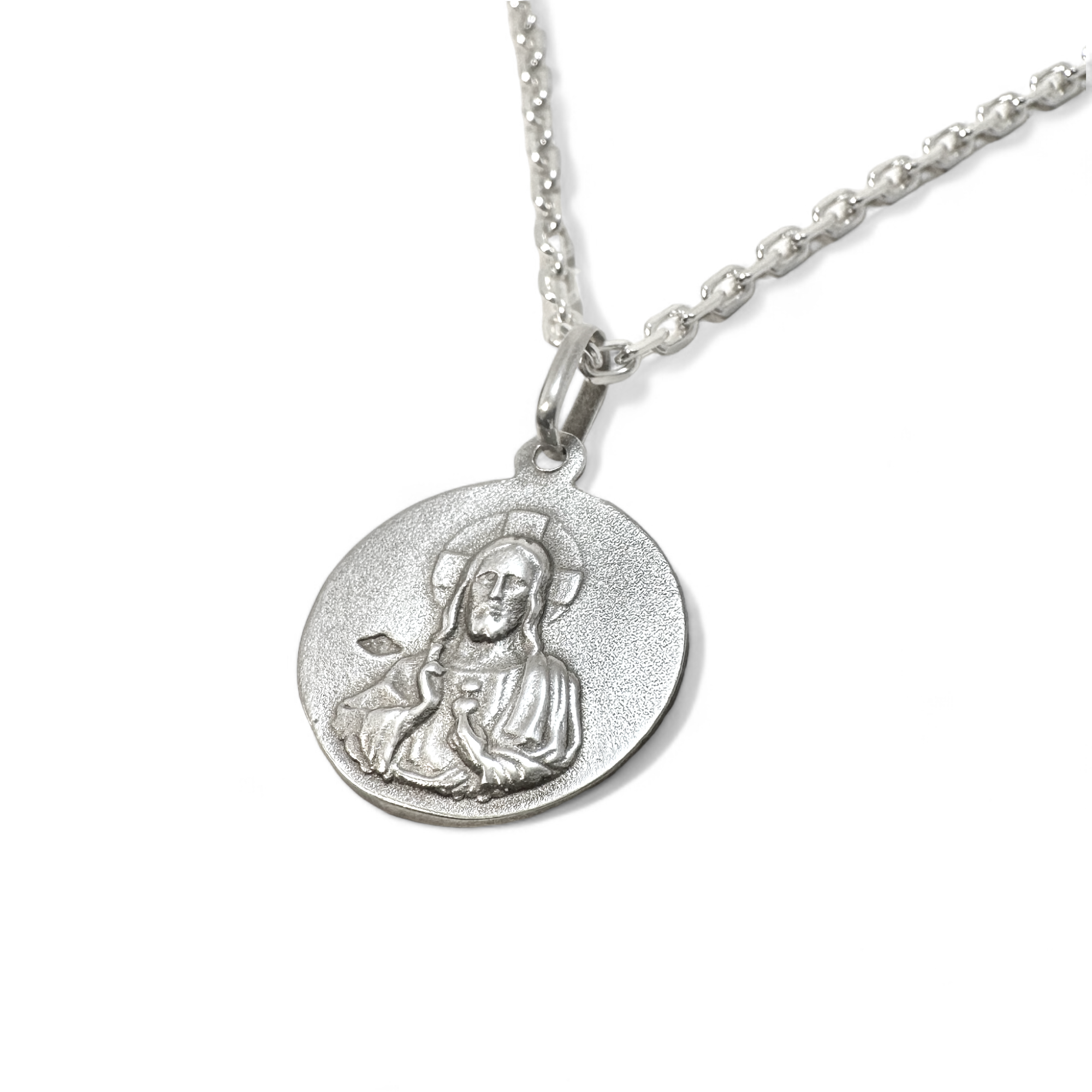 Medalla Escapulario Redondo 25mm Plata 925