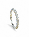 Anillo Cintillo Diamante Lab Bisel ruleteado big & small Oro 14K