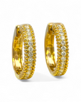 Aros argollas Diamante Lab 0,02 ct grifa borde ruleteado